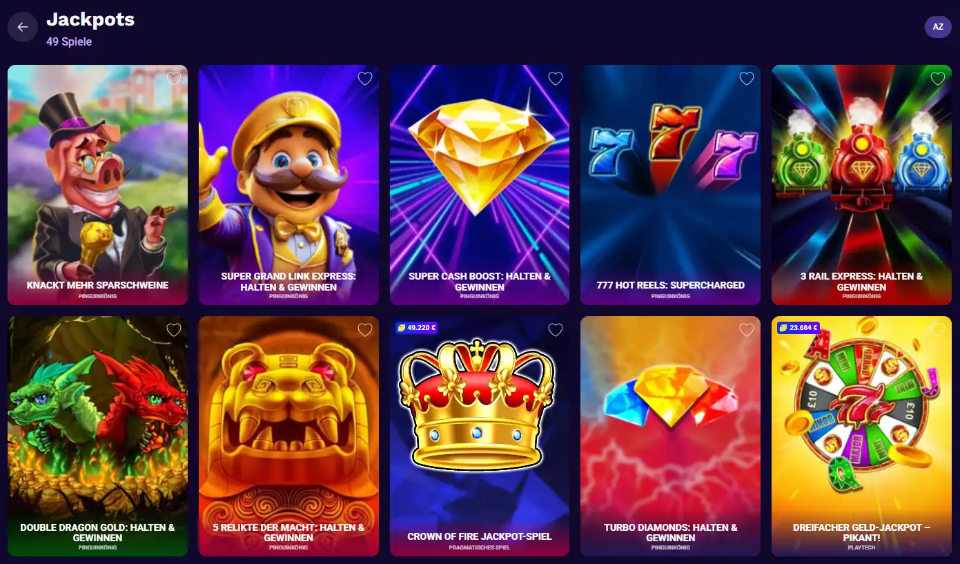Jackpot-Spiele bei LiraSpin mit progressiven und festen Jackpots