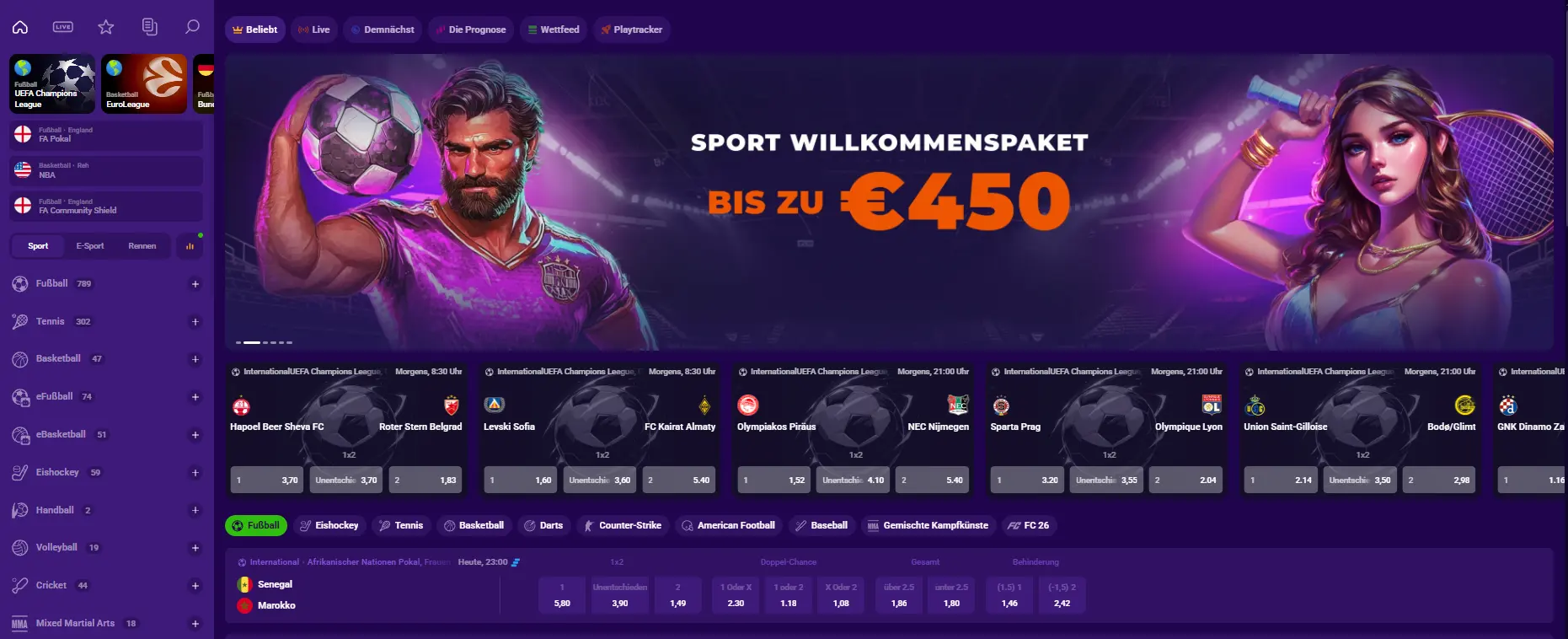 Sportwetten bei LiraSpin mit Live-Wetten, Quoten und verschiedenen Sportarten